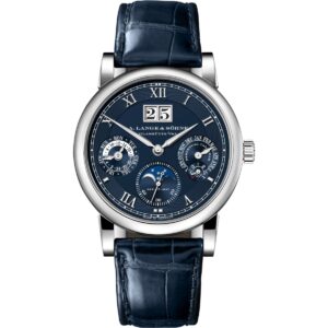 A Lange & Sohne 310.028 E Langematik Perpetual Blue Dial Alligator…