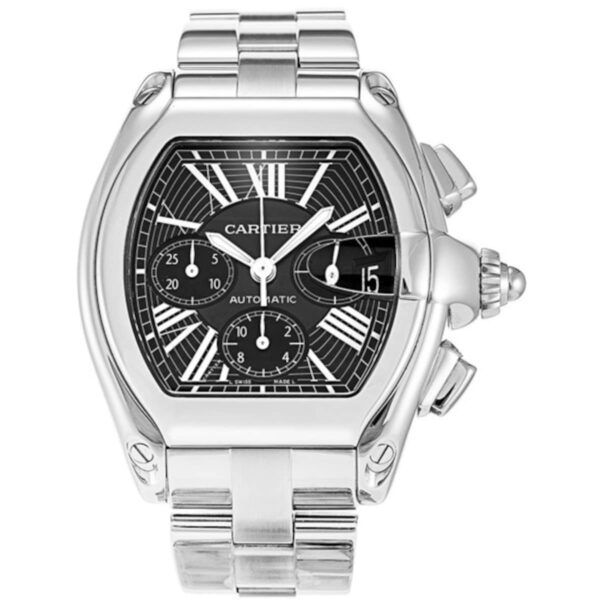Cartier Roadster W62020X6 Black Dial Steel Bracelet Watch –…