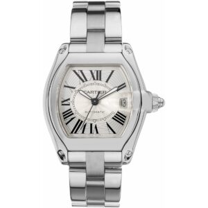Cartier Roadster W62025V3 Silver Sunray-Effect Dial Steel Bracelet…