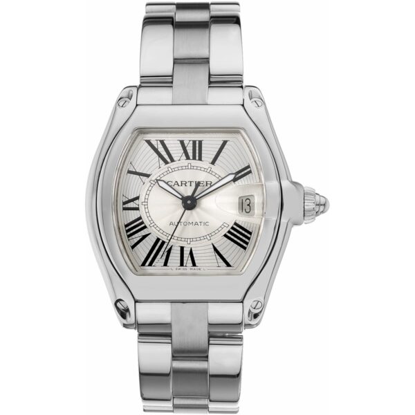 Cartier Roadster W62025V3 Silver Sunray-Effect Dial Steel Bracelet…
