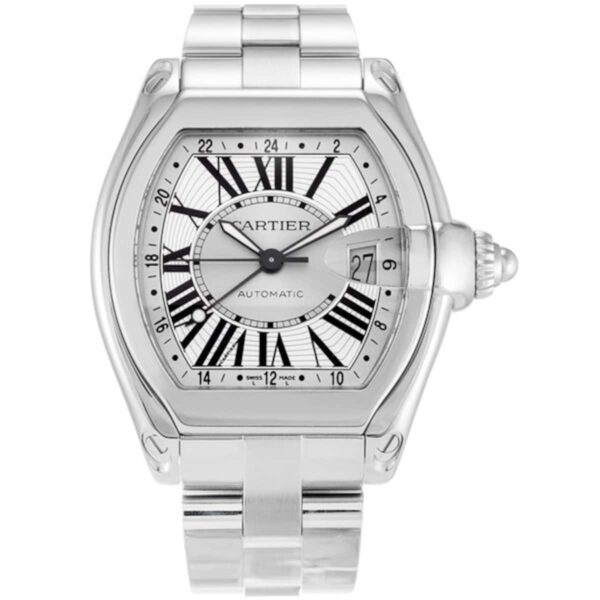 Cartier Roadster W62032X6 Silver Sunray-Effect Dial Steel Bracelet…
