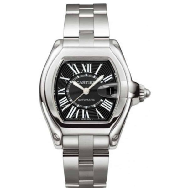 Cartier Roadster W62041V3 Black Sunray-Effect Dial Steel Bracelet…