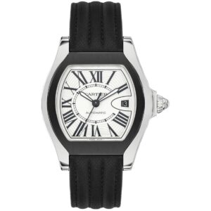 Cartier Roadster W6206018 Opaline Silver Dial Black Rubber Strap…