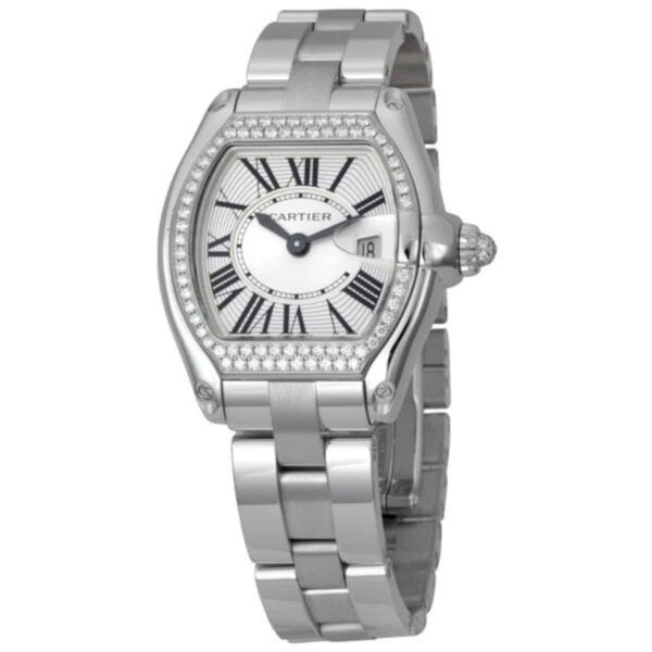 Cartier Roadster WE5002X2 Silver Dial Diamond Bezel White Gold…