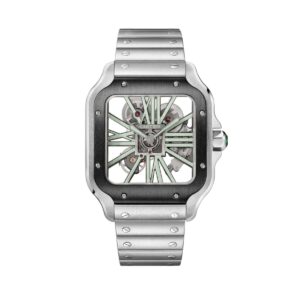 Cartier WHSA0033 Santos de Cartier Luminescent Skeleton Dial Large…