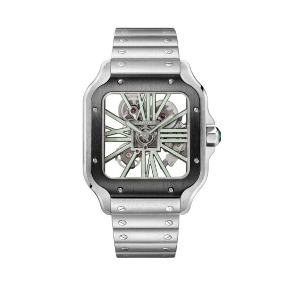 Cartier WHSA0033 Santos de Cartier Luminescent Skeleton Dial Large…