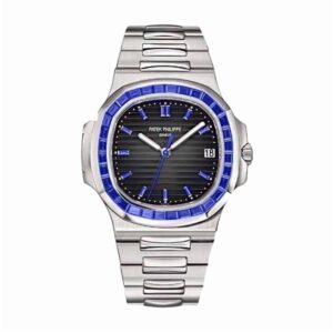 Patek Philippe 5711/111p Nautilus Blue Sapphire Bezel – Luxury…