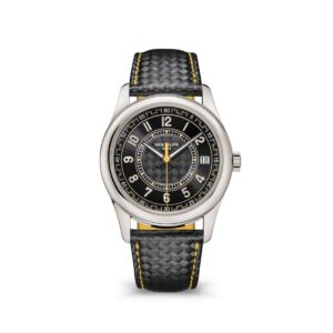 Patek Philippe 6007G-001 Calatrava Black Dial Black Leather Strap…