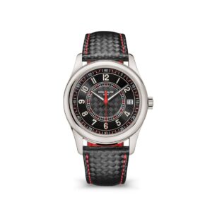 Patek Philippe 6007G-010 Calatrava Black Dial Black Leather Strap…